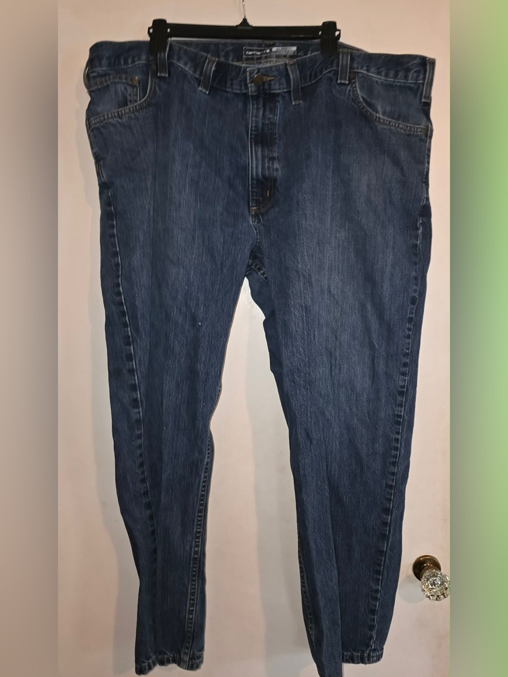Carhartt Men's Straight Jeans in Dark Blue Denim GUC
